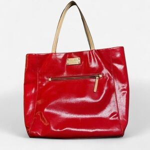 Elegant Red Patent Leather Kate Spade Tote
